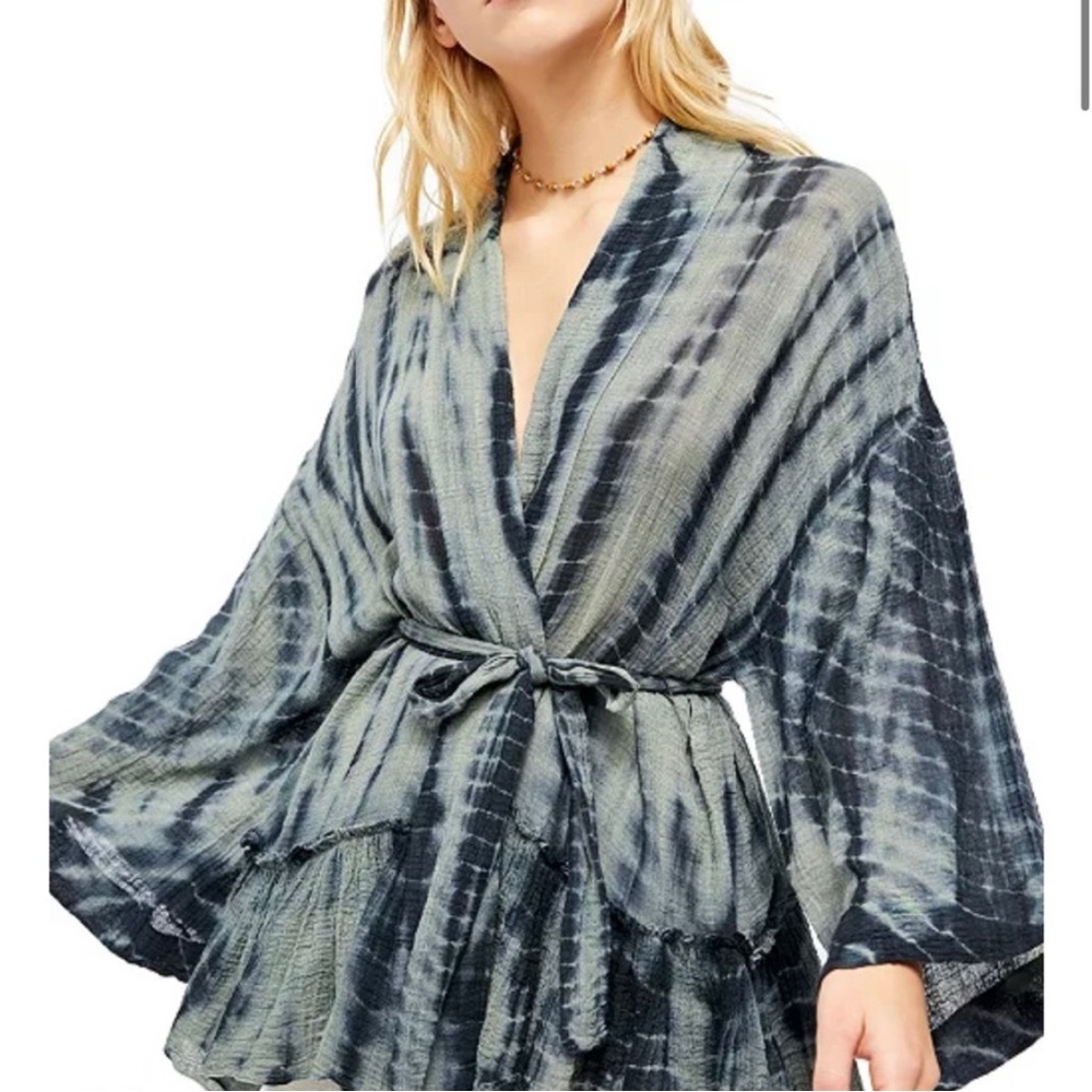 Free people Tie-Dye Kimono Wrap Top